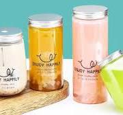 High Quality 300ml 350ml 400ml PET Clear Plastic Fruit Juice Beverage  Bottles with Aluminum Lids for Packaging