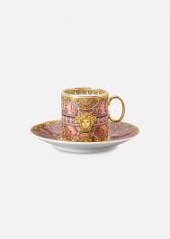 Set of 2 espresso cups (ca. Versace Scala Del Palazzo Rosa Espresso Cup Saucer Home Collection Online Store Eu