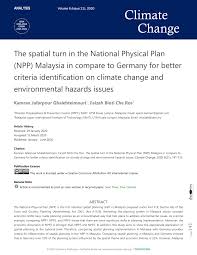 Visit malaysia 2020 is the latest in the series of the visit malaysia campaign. Pdf The Spatial Turn In The National Physical Plan Npp Malaysia In Compare To Germany For Better Criteria Identification On Climate Change And Environmental Hazards Issues Climate Change