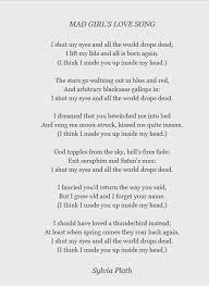 Mad Girl S Love Song By Sylvia Plath Poetry Reading Sylvia Plath Quotes Plath Poems Sylvia Plath