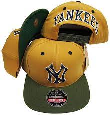 American Needle New York Yankees Gold Olive Two Tone Plastic Snapback Adjustable Plastic Snap Back New York Yankees Snapback American Needle