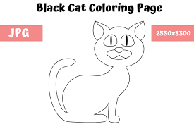 Easy cat coloring pages for kids. Black Cat Coloring Page For Kids Graphic By Mybeautifulfiles Creative Fabrica