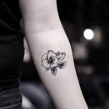 Pansy Temporary Tattoo Sticker Set Of 2 Violet Flower Tattoos Pansy Tattoo Tattoo Stickers