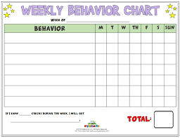 weekly behavior chart mylemarks resources behaviour