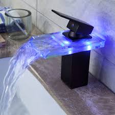 Shop undermount bathroom sinks in a variety of sizes and styles. Black Bathroom Sink Faucet Glass Orb Oil Rubbed Bronze Color Changing Led Waterfall Bathroom Basin Tap