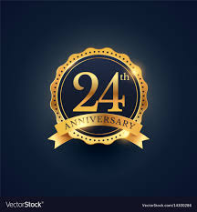 24th Anniversary Celebration Badge Label In