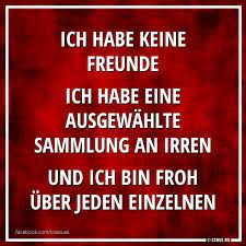 Ich Habe Keine Freunde Ich Habe Eine Ausgewahlte Sammlung An Irren Und Bin Froh Uber Jeden Einzelnen Fac In 2021 Lustige Spruche Lustige Spruche Fur Freunde Spruche