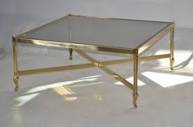 Labarge Square Brass Coffee Cocktail Table Glass Top Hollywood Regency Glass Cocktail Tables Cofee Table Cocktail Tables