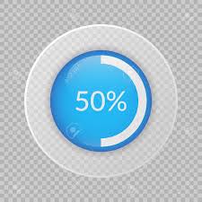 50 Percent Pie Chart On Transparent Background Percentage Vector