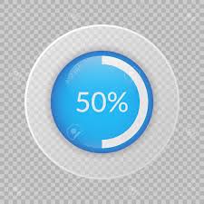 50 percent pie chart on transparent background percentage vector