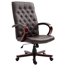 By boss office products (99) Vinsetto High Back Executive Office Chair Swivel Computer Desk Armchair Tilting Seat Height Adjustable Ergonomic Bonded Leather Wooden Base Brown Buy Online In Bahamas At Bahamas Desertcart Com Productid 88460657