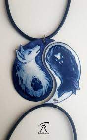 Black White Yin Yang Wolf Canine Dog Spiritual Duality Pair Bond Friendship Couple Valentine Metal Necklace Pendant In 2021 Yin Yang Wolf Wolf Jewelry Cute Jewelry