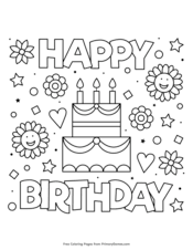 Now, choose your favorite printable coloring pages and let the fun begin. Happy Birthday Coloring Pages Free Printable Pdf From Primarygames