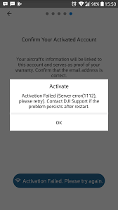 In order to use the product it had to be 'redeemed'. Mavic Air Failed To Activate 1112 Dji Forum