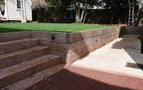 Railroad Ties As Retaining Wall Railroad Tie Retaining Wall Landscaping Retaining Walls Retaining Wall Steps