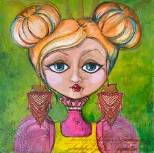 Painting of a Girl so Green, Acrylic Painting