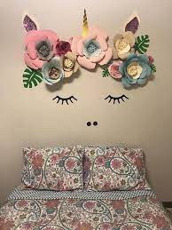 Decorate Your Kids Room Or Baby Nursery With This Adorable Paper Flower Wall Art This Kit Consist Of Pap Unicorn Room Decor Unicorn Bedroom Unicorn Wall Decor
