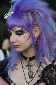 Gothic Girl With Pastel Purple Hair Www Darkrealmz Com Gothic Purple Punk Goth Hair Purple Goth Gothic Hairstyles