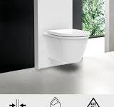 Durable High Quality Bathroom Dual Flush Glass Concealed Cistern One Piece Square Wall Mounted Toilets Western Toilet