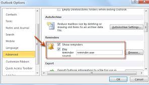 How To Turn On Off Reminders And Reminder Sound In Outlook