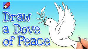 How to draw a dove with an olive branch? How To Draw A Dove Of Peace Real Easy Youtube