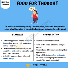 If you don't know how to keep a conversation going, it can hurt your confidence and discourage you from initiating interaction with other people. Food For Thought Food For Thought Meaning With Helpful Conversation 7esl