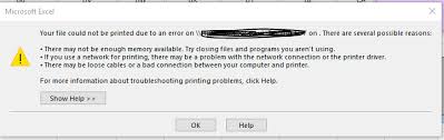 Excel 2016 Your File Could Not Be Printed Due To An Error On Microsoft Community