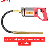 JPT Heavy Duty 1250-watt Handheld Electric Concrete Vibrator Machine |  13000 Vibrations Per Minute | 1300 RPM Speed | 35mm Chuck | Copper Armature  | ...