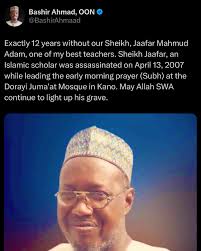 Today marks 18 years since the assassination of Sheikh Ja'afar Mahmud  (Rahimahullah), who was killed by terrorists