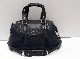 Black And Grey Coach Purse Coach Ashley Black Grey Signature Sateen Medium Satchel Bag Purse F19242 Satchel Bags Ashley Black Bags
