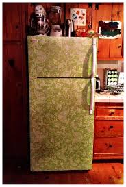 Diy Cover A Scratched Dented Fridge With Contact Paper To Give Your Kitchen New Li Cottage Style Kitchen Cottage Kitchen Design Farmhouse Style Kitchen Table