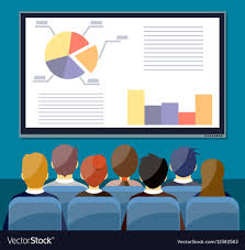 large tv screen with chart pie do presentation t