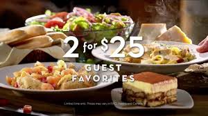 The italian chain olive garden has an early bird special everyone can advantage of. Olive Garden Tv Commercial 2 For 25 Is Back Ispot Tv