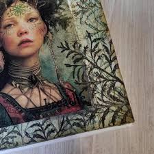 I'm loving creating my own calendar -May is my birthday month and I've used  Alison Bomber's lovely apple blossom stamps to create a simple page.