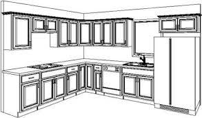 A cabinet shallower than the standard 12 inches deep wall cabinet adds interest to a wall of cabinets that are all the same. L Shape Kitchen Cabinet Design Drawing Excellent 10 10 Kitchen Design 10 X 10 U Shaped Kitchen Designs Kitchen Floor Plans Kitchen Cabinet Layout Kitchen Designs Layout The Stove Refrigerator