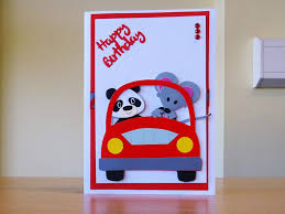 There are lot of happy birthday wishes and cards you will love on birthday.birthdays are never complete until you have. Birthday Card Handmade Sizzix Car Die With Marianne Panda Mouse Dies For More Of My Cards Please Birthday Card Craft Birthday Cards For Boys Kids Cards