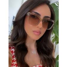 NEW Saint Laurent SL641 Cat Eye Sunglasses Beige Transparent