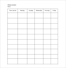 Blank Schedule Template 23 Free Word Excel Pdf Format