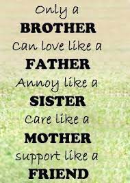 Only Brother Can Love Like A Father Annoy Like A Sister Care Like A Mother Support Like A Friend Funny Brother Quotes Brother Birthday Quotes Brother Quotes