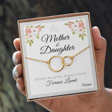 Birthday Present Ideas For Mom From Daughter Best Birthday Gift Mom And Daughter Unique Double Circle Pendant Necklace Sentiment Greeting Jewelry In 2020 Best Mothers Day Gifts Graduation Gifts Best Mother