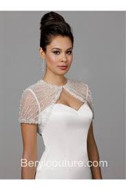 Gorgeous Tulle Crystal Beaded Wedding Bridal Bolero Jacket Short Sleeves Diy Wedding Dress Short Wedding Dress Bridal Bolero
