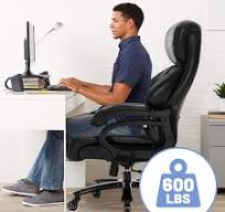 PU Leather High Back Executive Chairs Big and Tall Office Chair with  Ergonomic Adjustable Lumbar Support in Black TFP339111 - The Home Depot