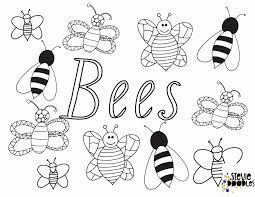 Bees Free Printable Coloring Page Stevie Doodles Free Kids Coloring Pages Bee Coloring Pages Free Printable Coloring Pages