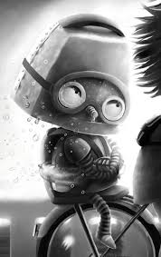 Black And White Robot Black And White By Oksana Grivina From Portugal Black And White Robot Art Art Design