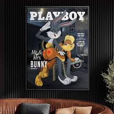 Amazon.com: Canvas Picture Playboy Bugs Bunny Lola Bunny Comic Cartoon Sexy  Black Size 40 x 30 cm Colour Without Frame: Posters & Prints