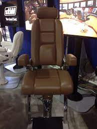 stidd marine at the ft lauderdale boat show highlighting ultreleather pecan on their helm chair chair office chair marine