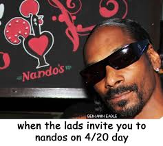 Going out with the boys for a cheeky Nandos