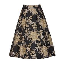 Black And Gold Skirt Black Gold Jacquard Skirt 170 Liked On Polyvore Featuring Skirts Pleated Skirt Gold Skirt Pleated Flare Skirt Flared Skirts Knee Length Jacquard Skirt