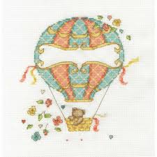 3,50 x 5,14 (49 x 72. Dmc Balloon Baby Sampler Cross Stitch Kit Closs Hamblin