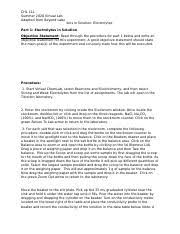 05 Ions In Solution Electrolytes Docx Chl 111 Summer 2020 Virtual Lab Adapted From Beyond Labz Ions In Solution Electrolytes Part 1 Electrolytes In Course Hero